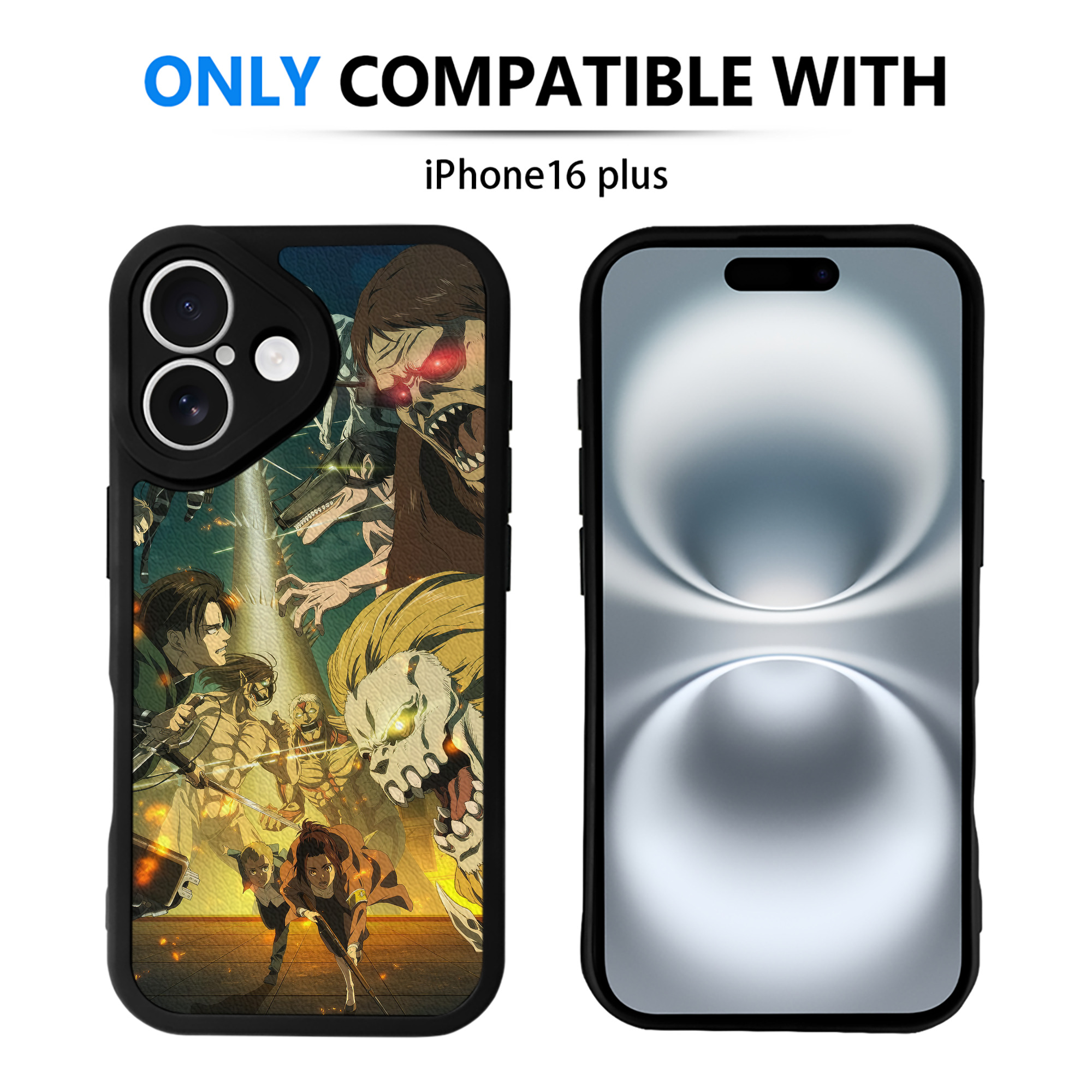 （画像用） 進撃の巨人 Attack on Titan 【iPhone 16シリーズ対応】シリコンスマホケース（レザー調） 材質：シリコン